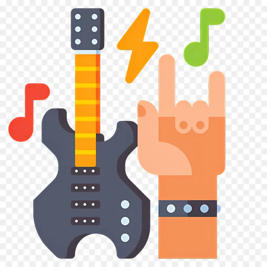 Rock Müzik，Rock Gitar Ve El PNG