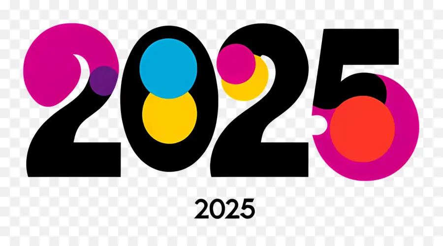 2025 Yılı，2025 Renkli Dalgalar PNG