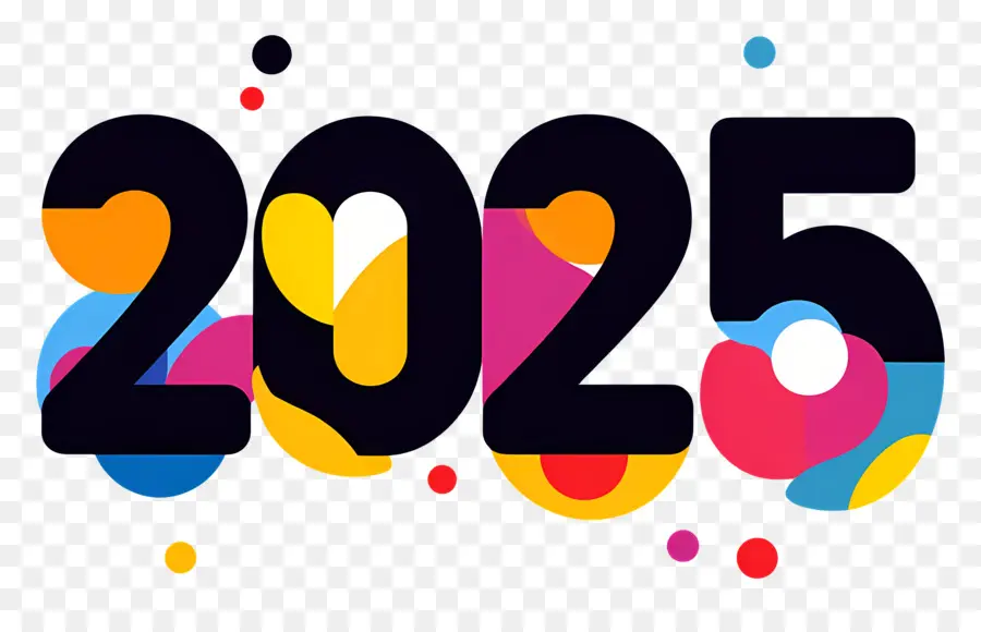 2025 Yılı，2025 Renkli Dalgalar PNG