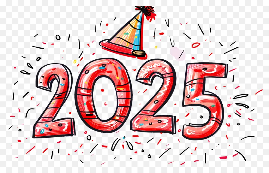 2025 Yılı，Kırmızı 2025 PNG