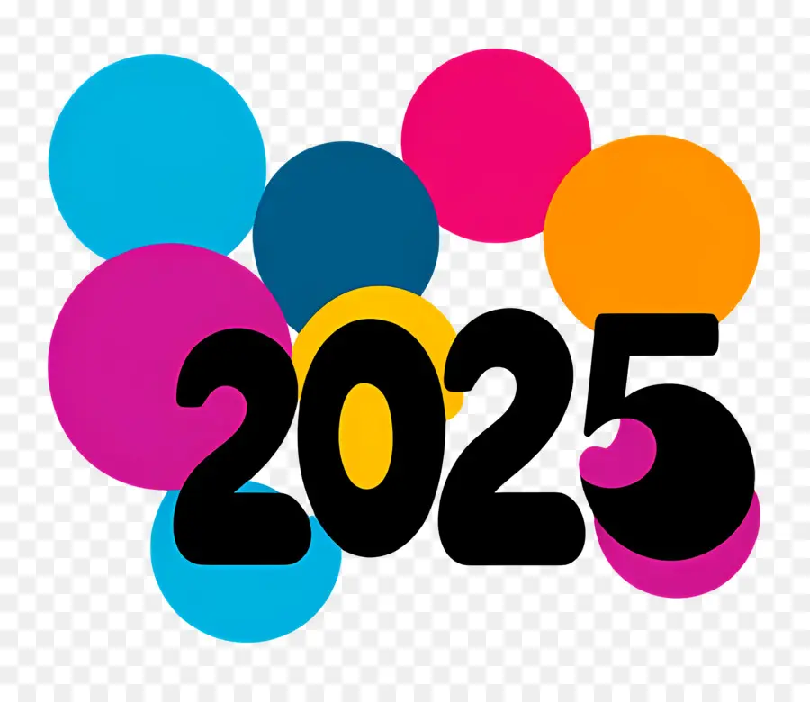 2025 Yılı，2025 Renkli Daireler PNG