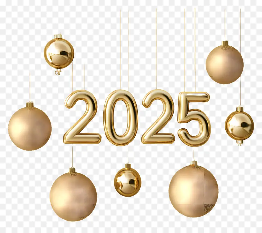 2025 Altın，2024 Süsler PNG