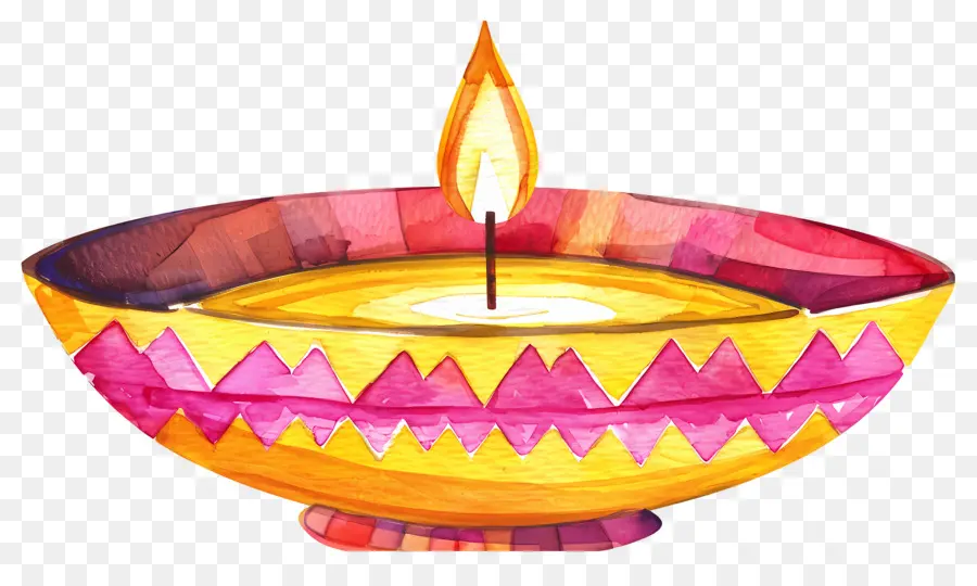 Diwali Diya，Renkli Kandiller PNG