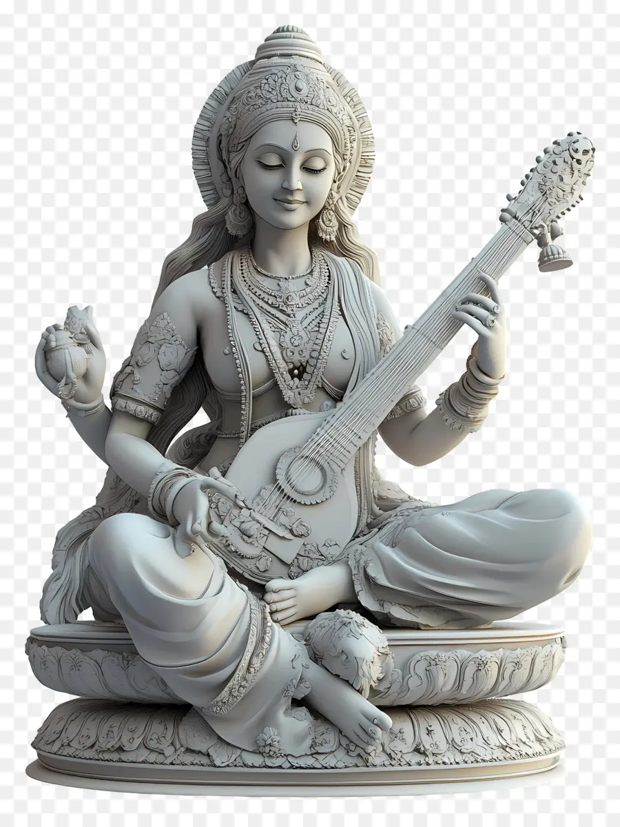 Saraswati，Tanrıça Heykeli PNG