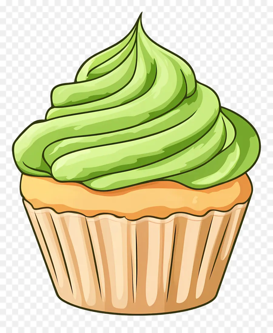 Matcha Cupcake，Yeşil Kek PNG