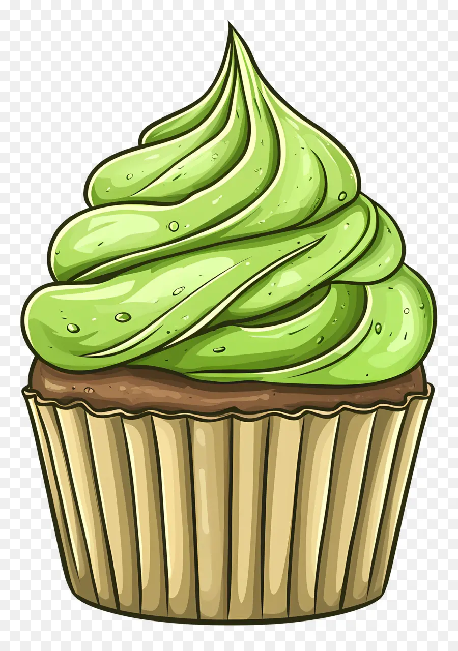 Matcha Cupcake，Yeşil Kek PNG