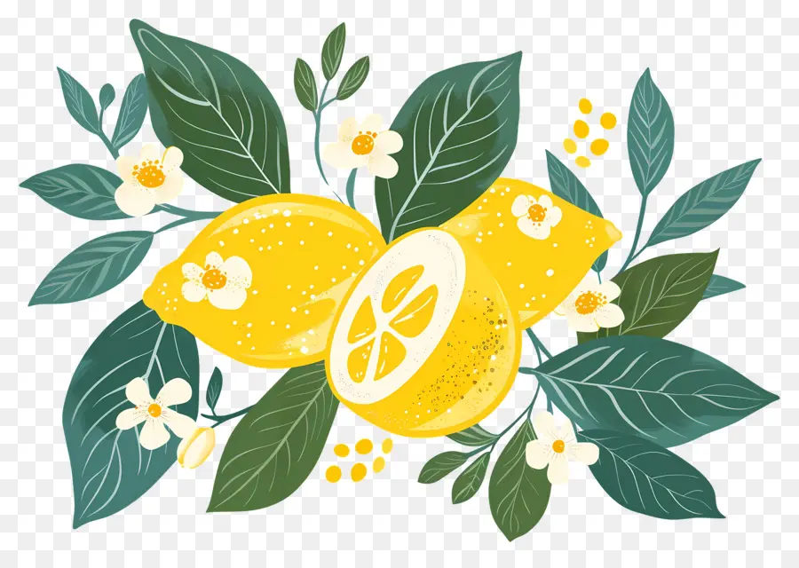 Limonlar，Limon Ve Çiçekler PNG