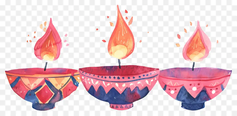 Diwali Diya，Dekoratif Mumlar PNG