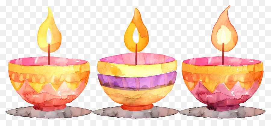 Diwali Diya，Dekoratif Mumlar PNG