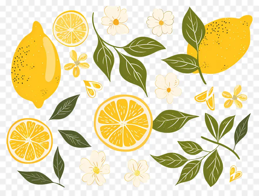 Limonlar，Limon Ve Çiçekler PNG