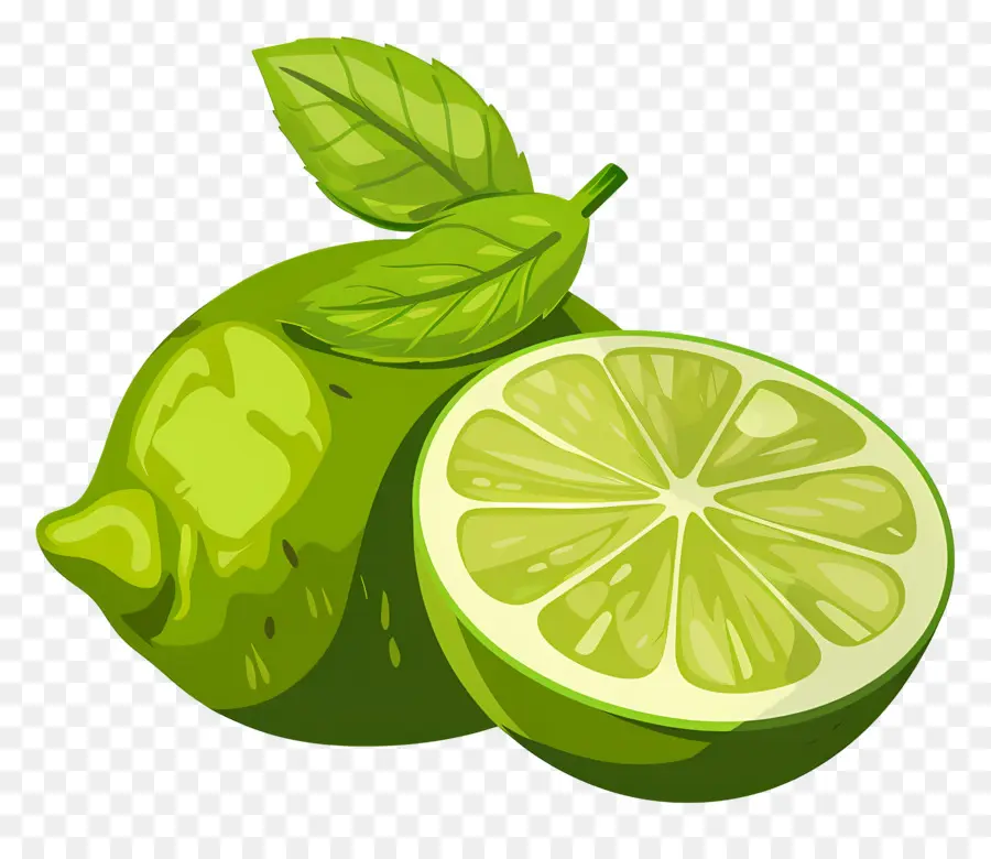 Yeşil Limon，Dilimlenmiş Kireç PNG