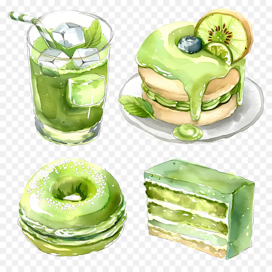 Matcha Tatlıları，Yeşil Tatlılar PNG