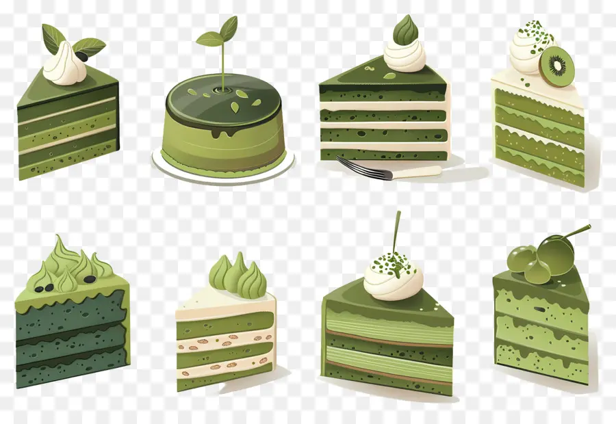 Matcha Tatlısı，Yeşil Kek PNG