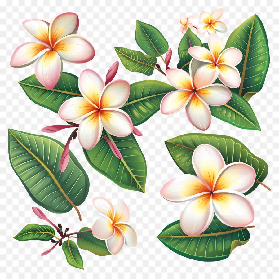 Frangipani Çiçeği，Renkli çiçekler PNG