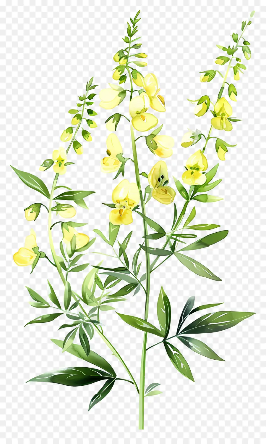 Cytisus Wolgaricus çiçeği，Sarı çiçekler PNG