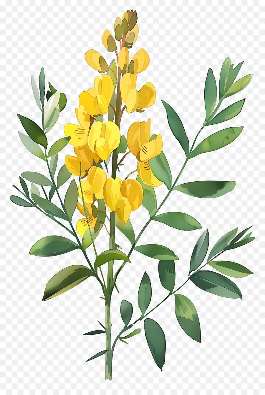 Cytisus Wolgaricus çiçeği，Sarı Çiçekli Bitki PNG