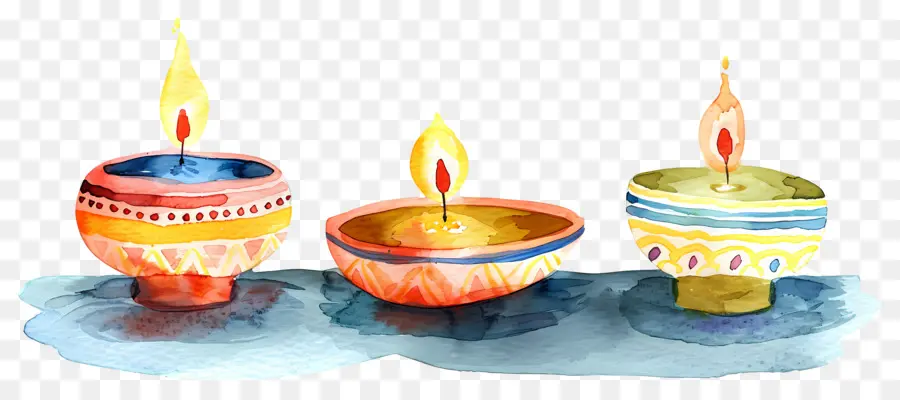 Diwali Diya，Dekoratif Mumlar PNG