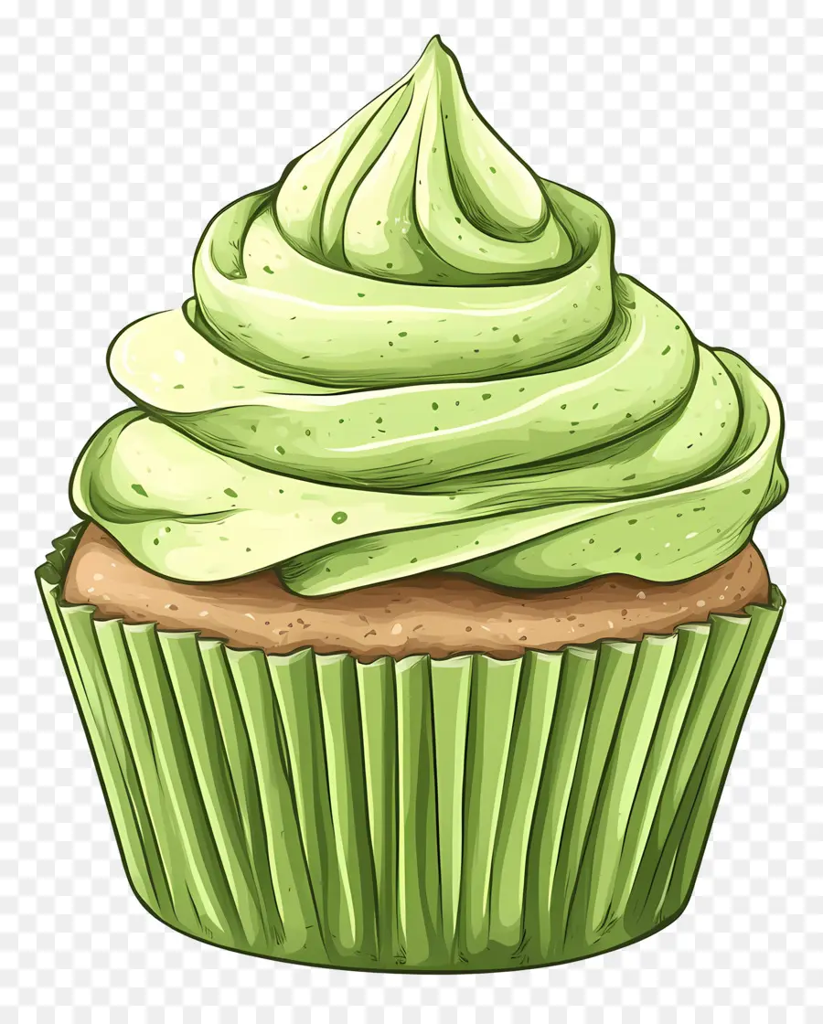 Matcha Cupcake，Yeşil Kek PNG