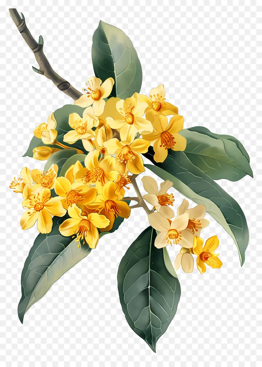 Osmanthus Çiçeği，Sarı Çiçekler PNG