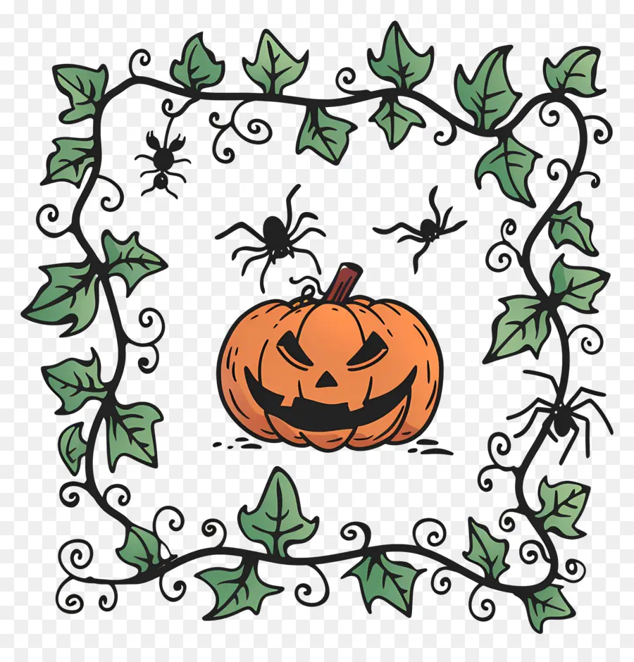 Cadılar Bayramı Çerçevesi，Jack O' Lantern PNG