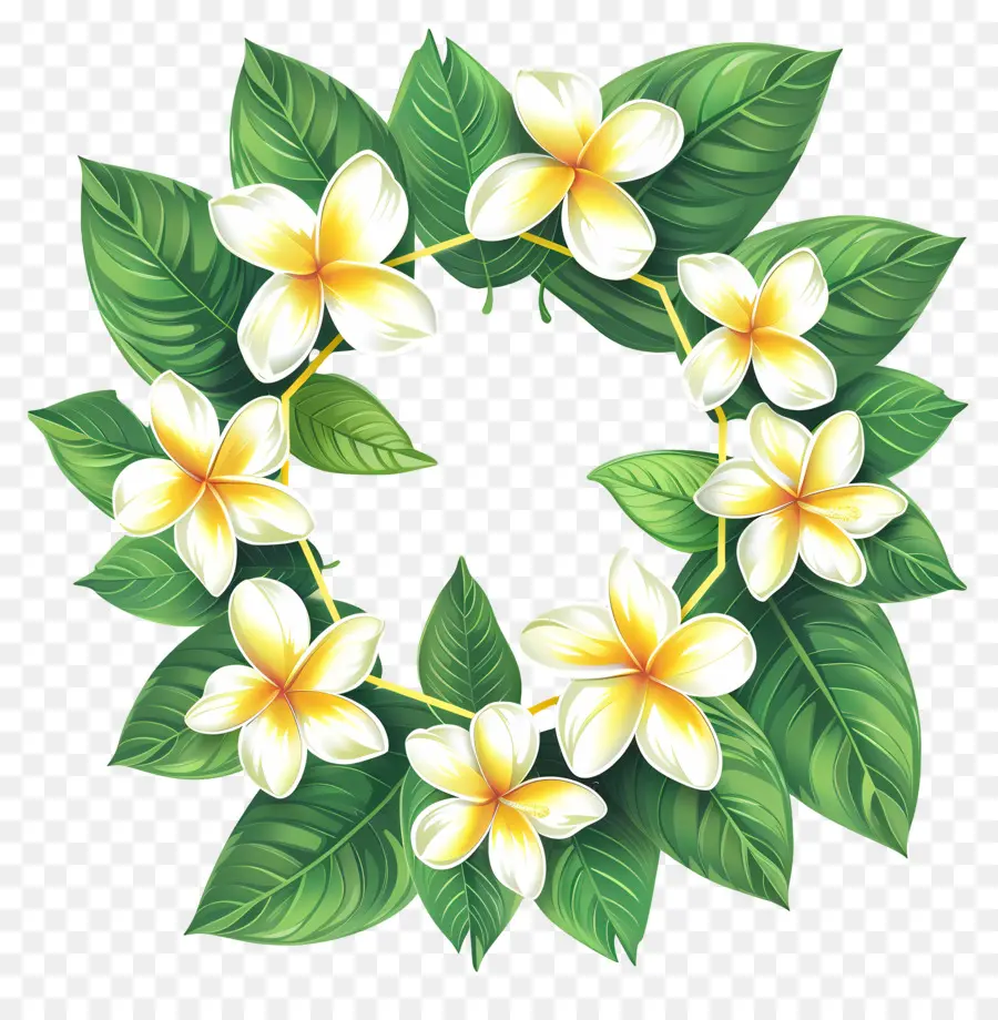 Frangipani Çiçeği，Çiçek çelengi PNG