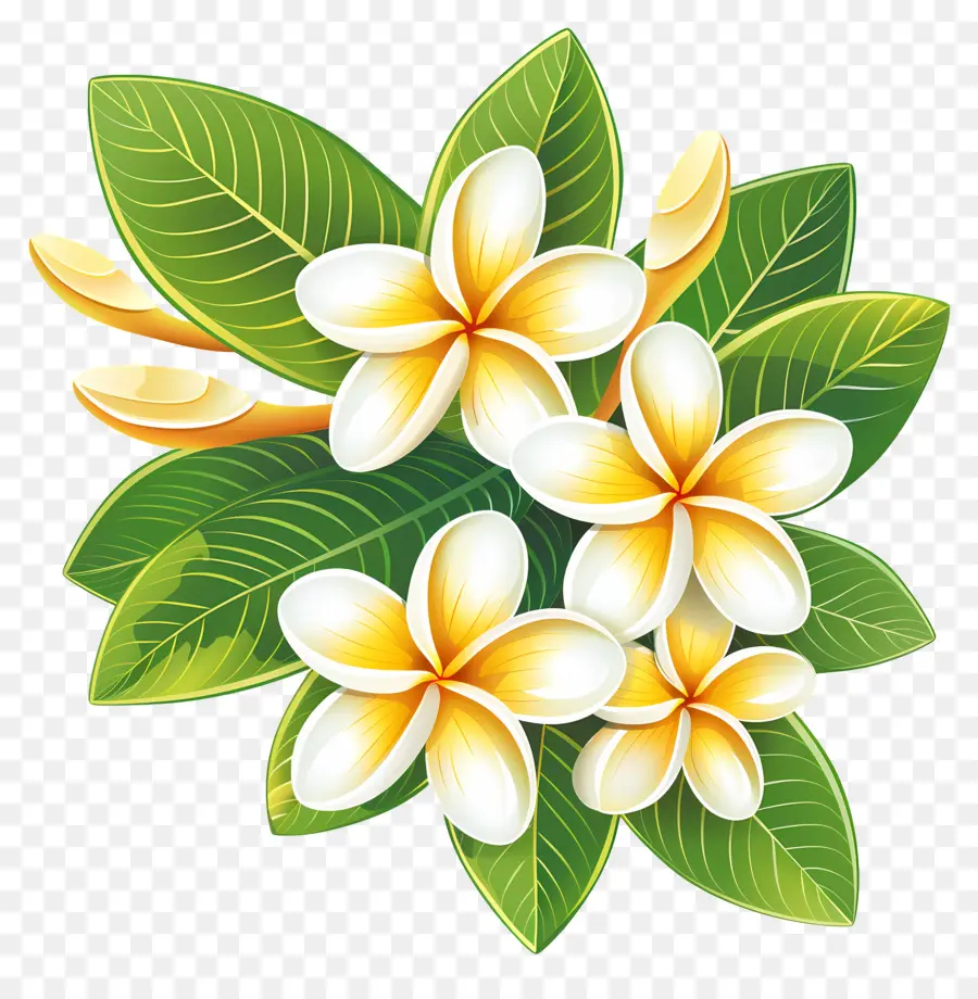 Frangipani Çiçeği，Çiçek çelengi PNG