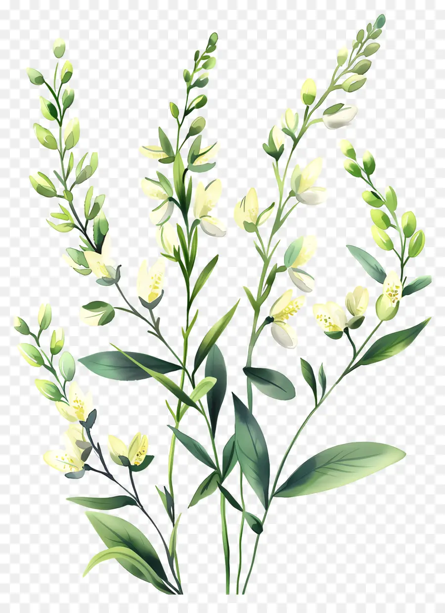 Cytisus Wolgaricus çiçeği，Beyaz çiçekler PNG