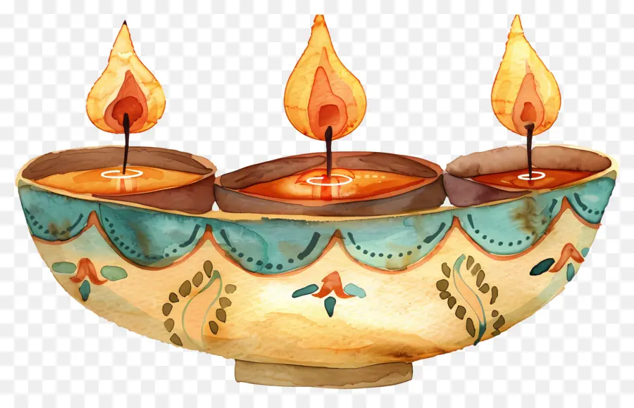 Diwali Diya，Dekoratif Mumlar PNG