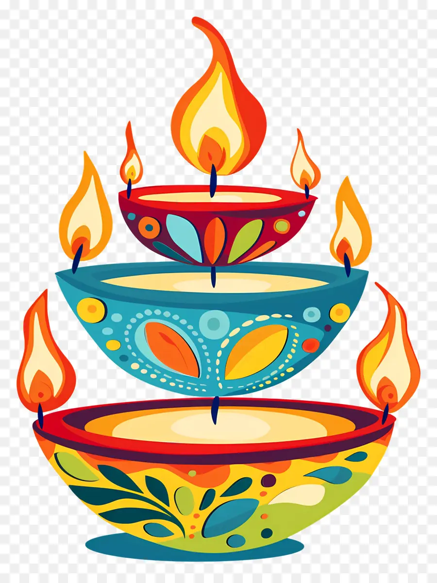 Diwali Mumu，Yığılmış Diyalar PNG