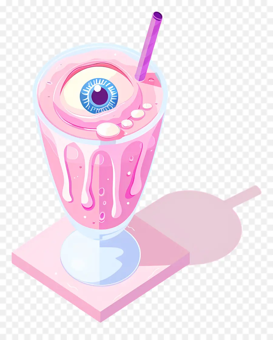 Cadılar Bayramı Içeceği，Pembe Göz Küresi Smoothie PNG