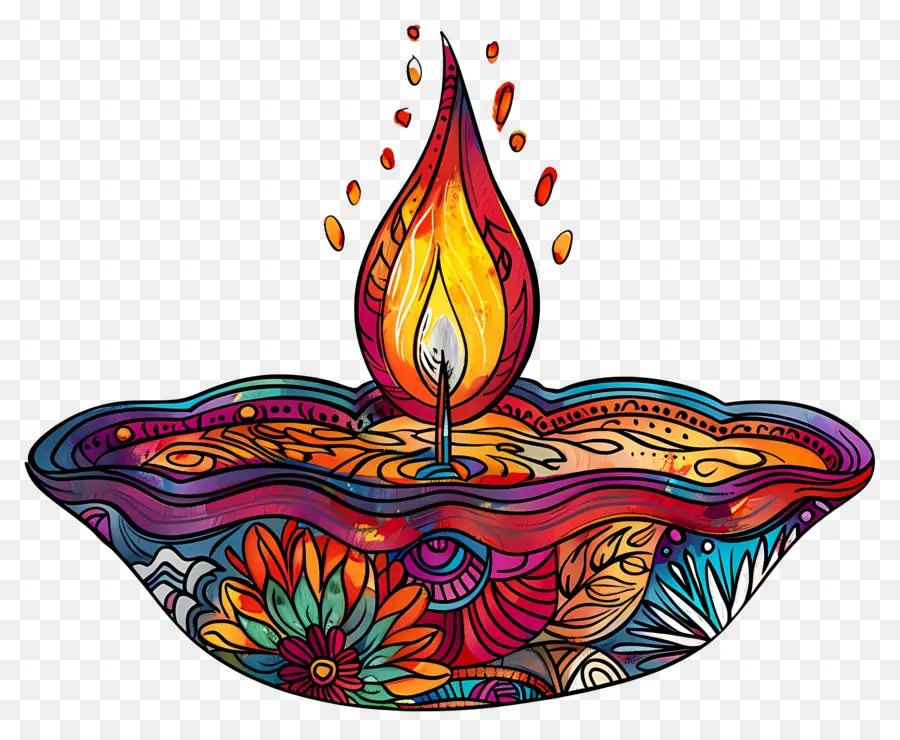 Diwali Diya，Sanatsal Diya PNG