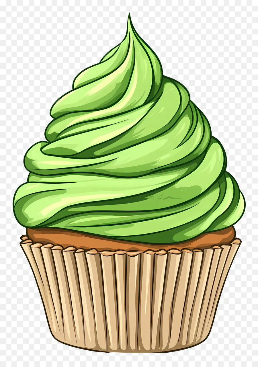 Matcha Cupcake，Yeşil Kek PNG