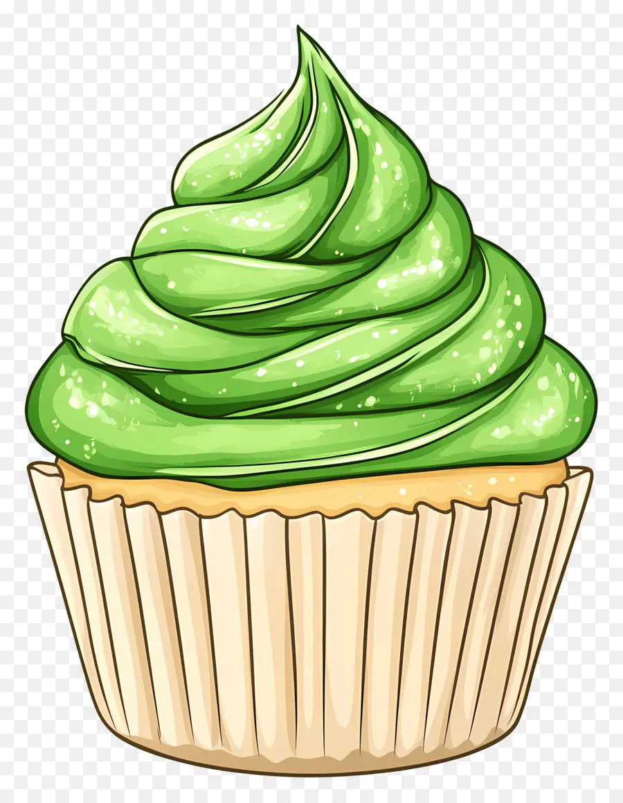 Matcha Cupcake，Yeşil Kek PNG