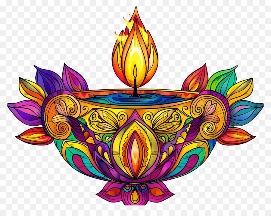 Diwali Diya，Sanatsal Diya PNG