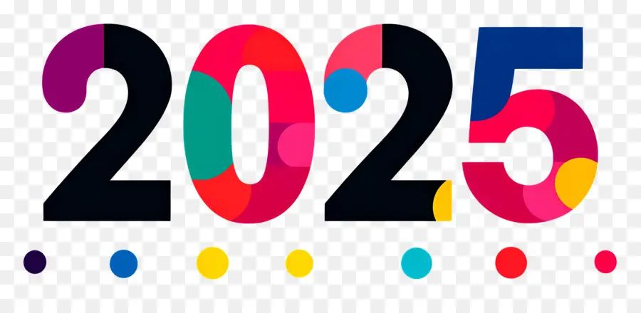 2025 Logosu，2025 Renkli Daireler PNG