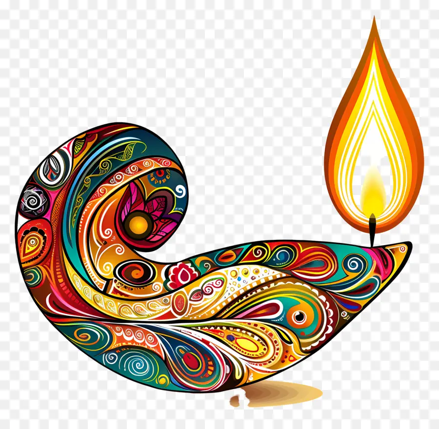 Diwali Diya，Dönen Dia PNG