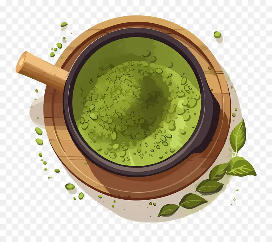 Matcha Tozu，Yeşil çay Bardağı PNG