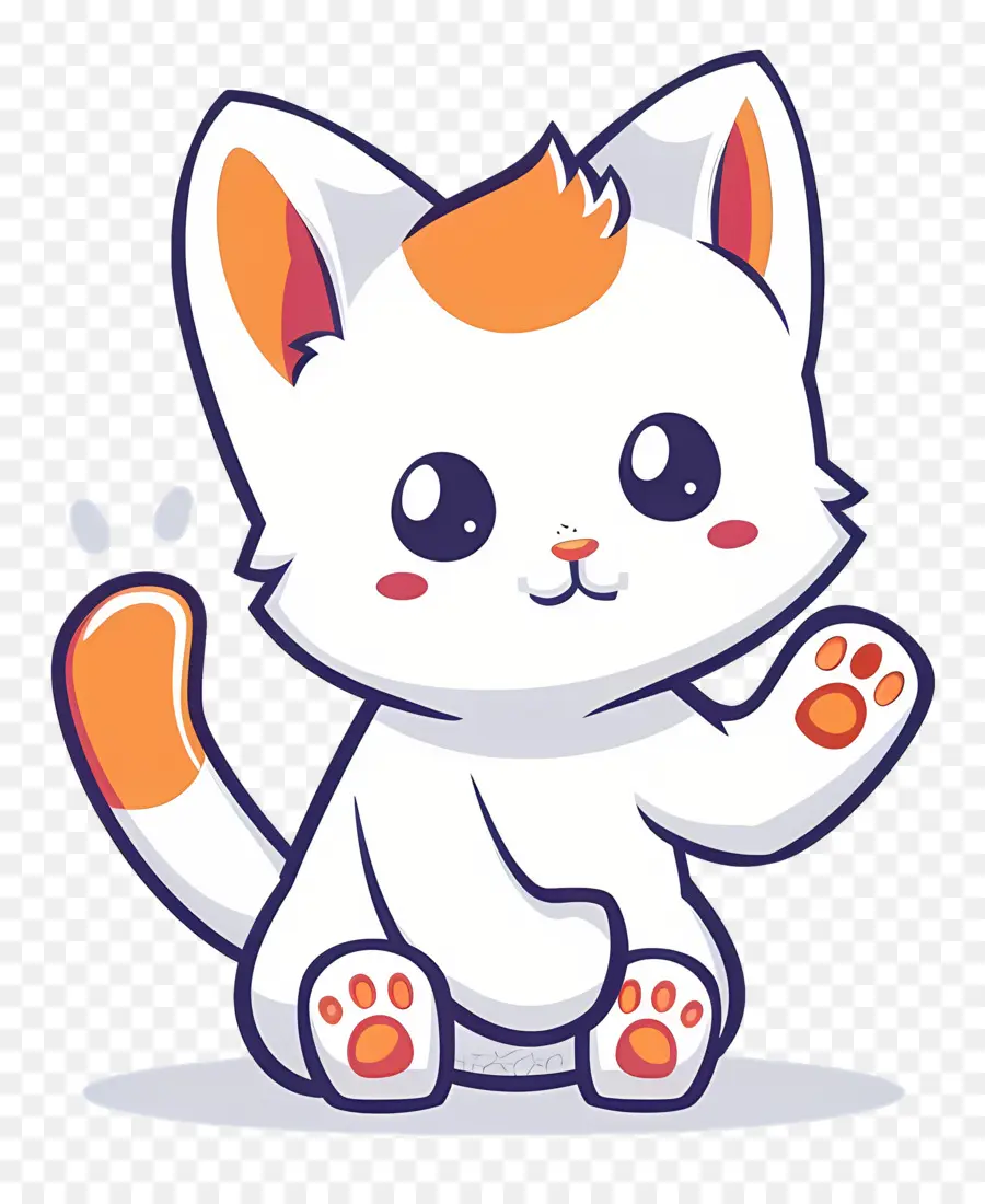 Kawaii Kedi，Beyaz Kedi PNG