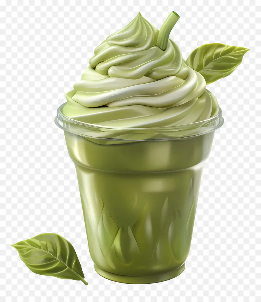 Matcha Latte，Yeşil İçecek PNG