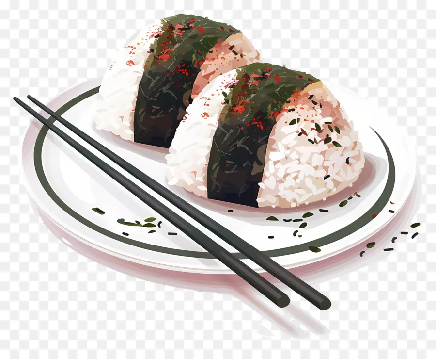 Umeboshi Onigiri，Onigiri İllüstrasyonu PNG