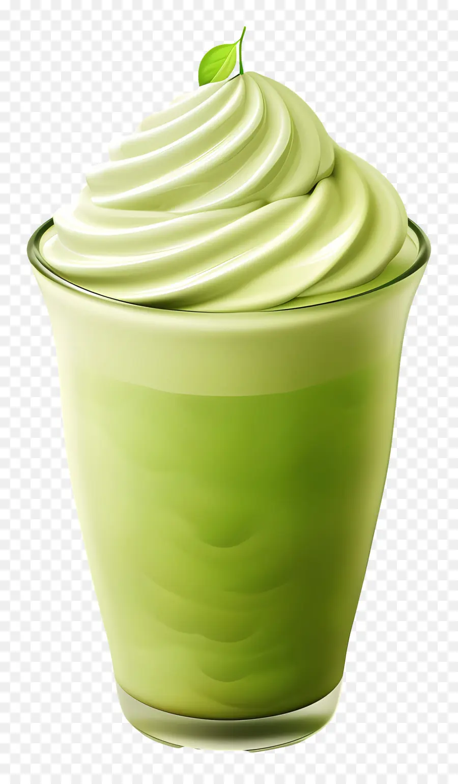 Matcha Latte，Yeşil Kremalı İçecek PNG