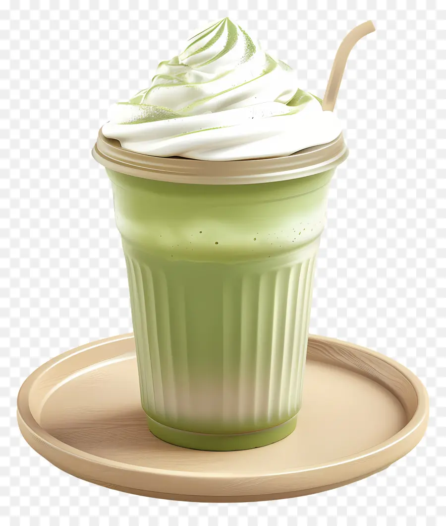 Matcha Latte，Yeşil İçecek PNG