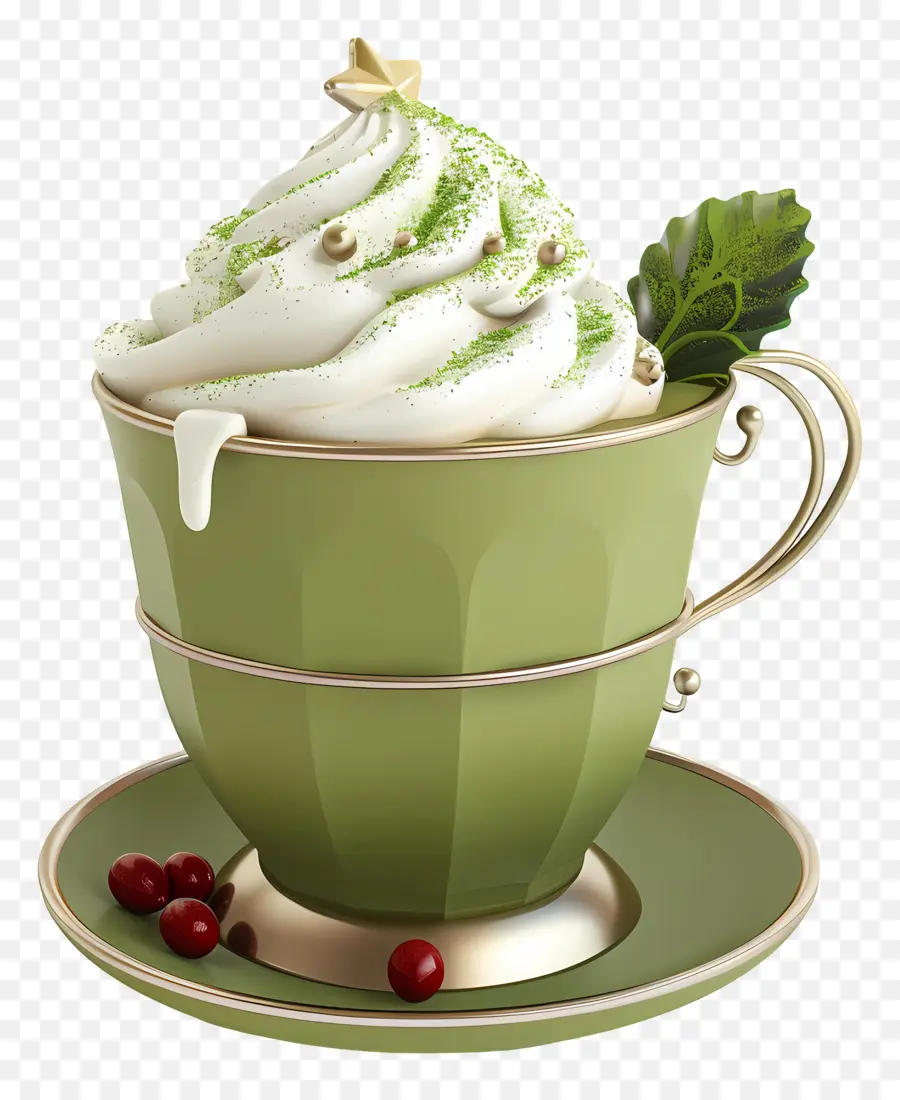 Matcha Latte，Şenlikli Matcha Kupası PNG