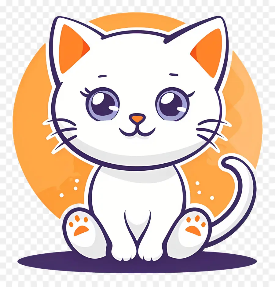 Kawaii Kedi，Beyaz Kedi PNG