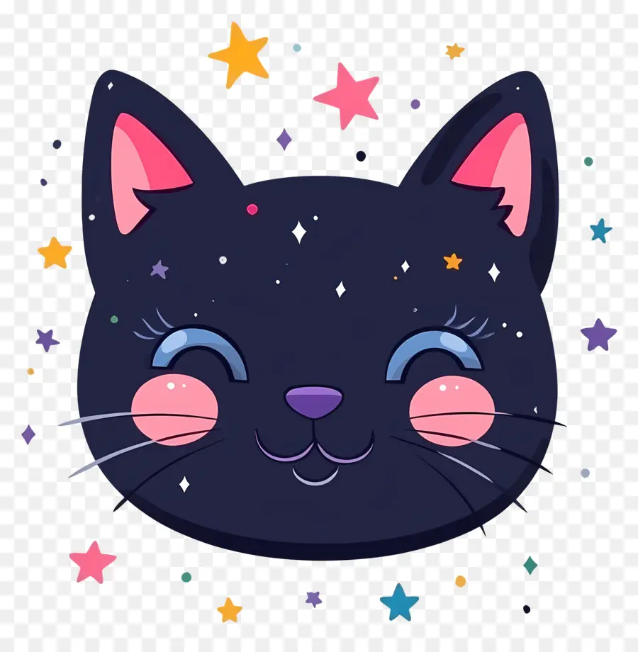 Kawaii Kedi，Kara Kedi Yüzü PNG