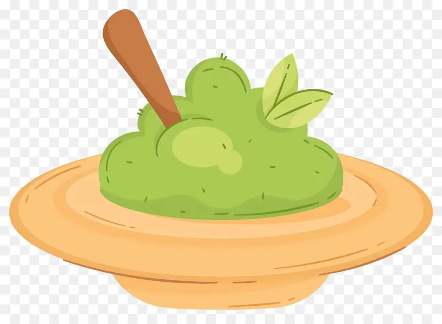 Matcha Tozu，Kaşıkla Yeşil Macun PNG