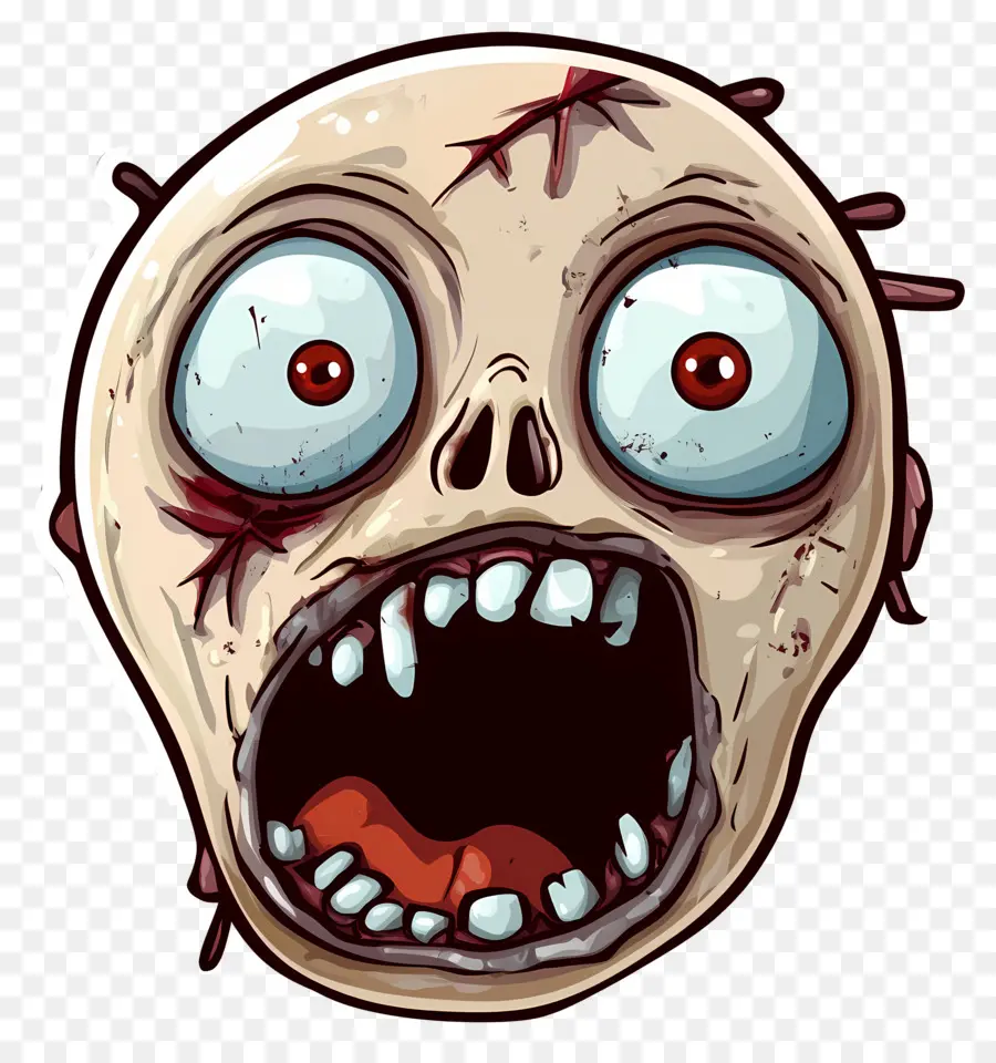 Cadılar Bayramı Emojisi，Zombi Yüzü PNG