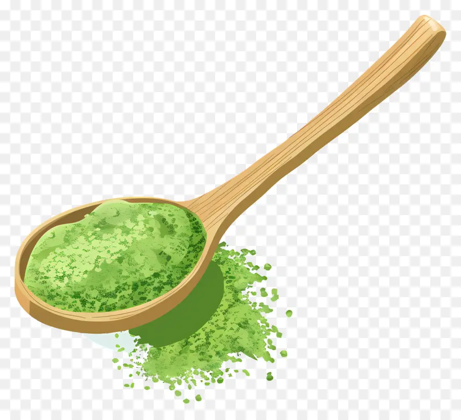 Matcha Tozu，Kaşık Yeşil Toz PNG