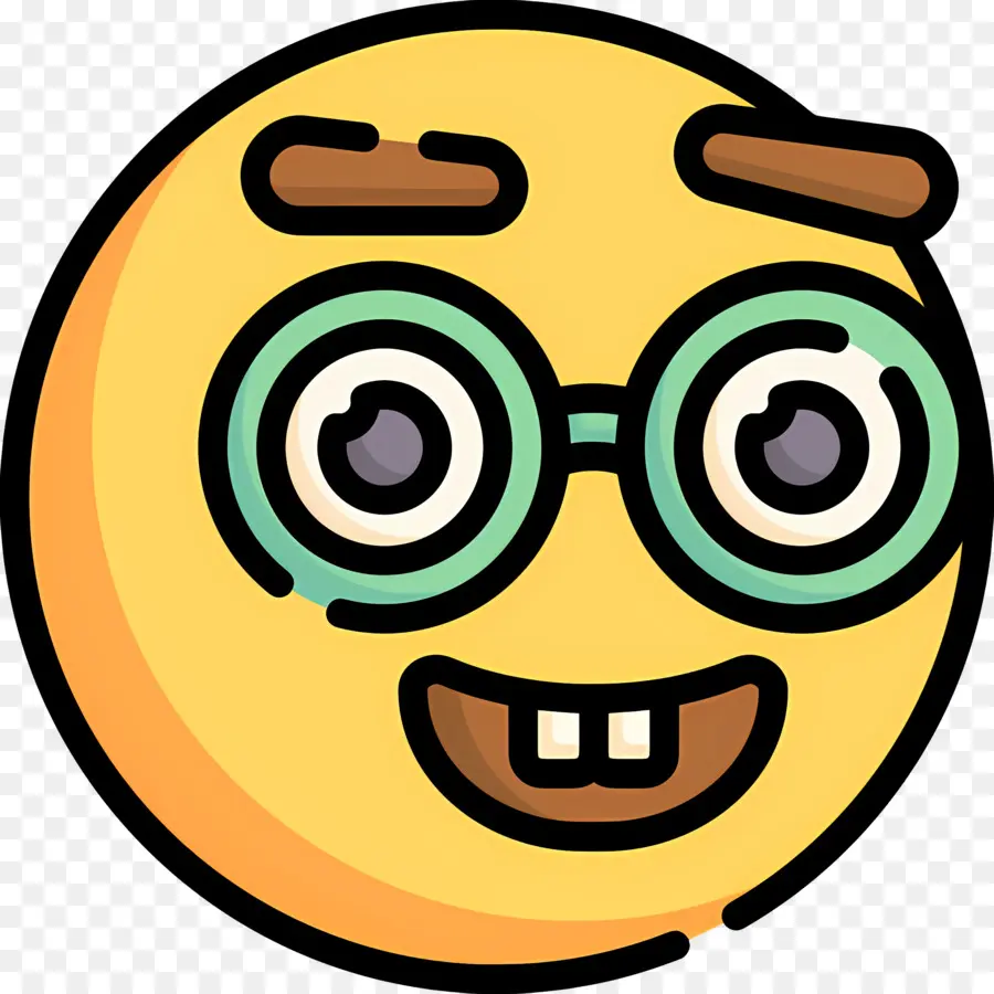 Inek Emojisi，Gözlüklü Sarı Emoji PNG