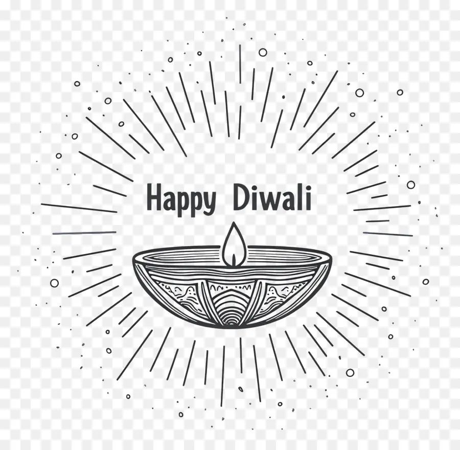 Mutlu Diwali，Diwali Lambası çizimi PNG